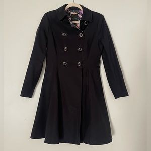 Ted Baker London double breasted trench coat jacket black